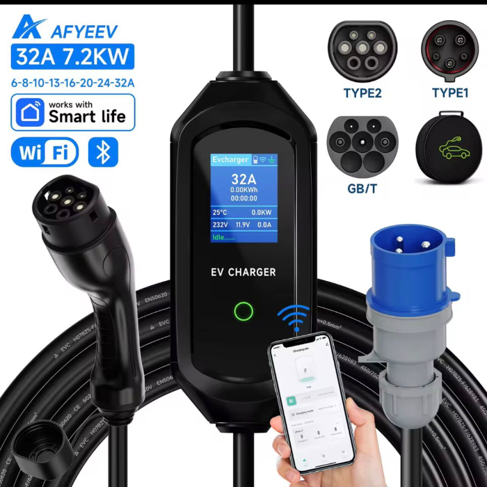 GBT Portable EV Charger, 7kw, 5m