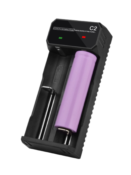 HIMS 18650 Universal Battery Charger Case with 2 Slots for 18500 18350 17670 17500 16340 14500 10440 20700 21700 26650 22650 3.7 V. Li-Ion NI-MH NI-Cd AAA AA Battery Charger