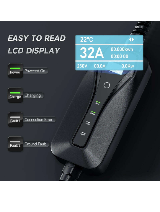 Portable EV Charger type2, 7kw, 5m